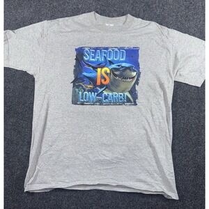 Vintage Disney Pixar Finding Nemo Bruce Shark T-Shirt XL Gray 2000s Low Carb Tee
